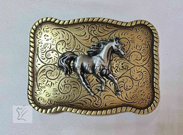 Picture of Buckle 38mm 2 Tone Horse insert BL